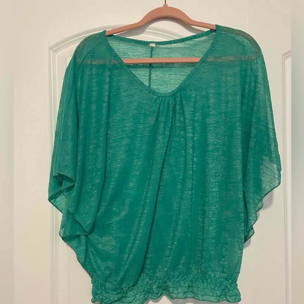 Sheer green shirt